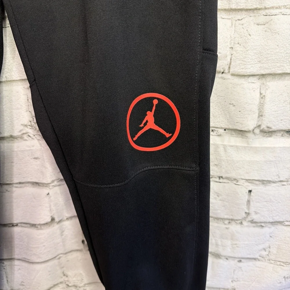 Jordan Pants Mens Medium Black Jogger Elastic Waist Drawstring Sweatpants